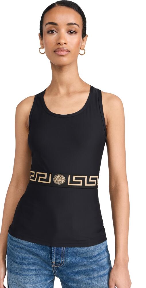 Versace Lycra Matt Tank Top 1B000-Black Cover