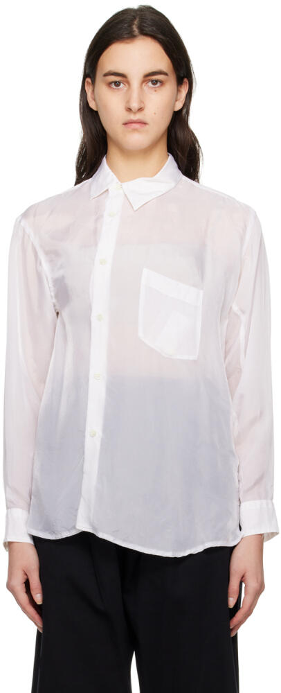 Black Comme des Garçons White Asymmetric Shirt Cover