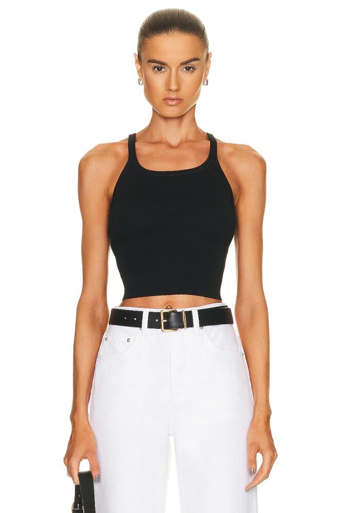 Eterne Cropped Rib Tank Top in Black Cover