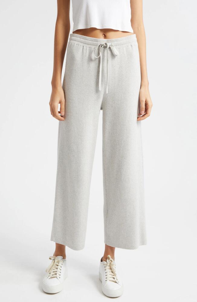 ATM Anthony Thomas Melillo Cotton & Cashmere Rib Wide Leg Pants in Ash Grey Cover