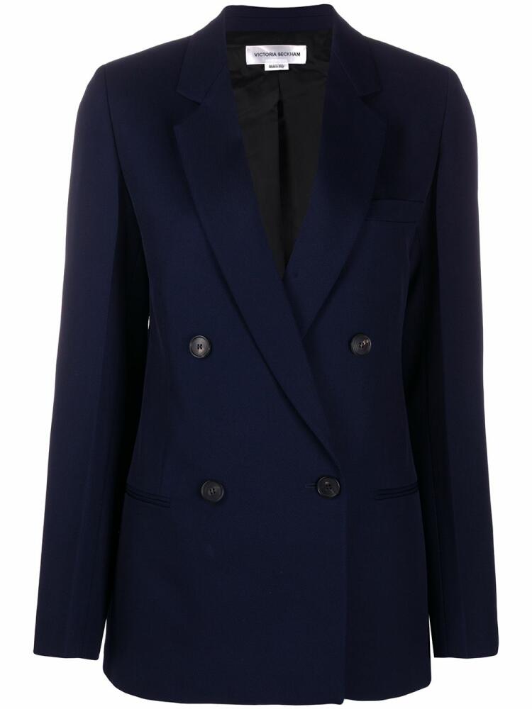 Victoria Beckham double-breasted wool blazer - Blue Cover