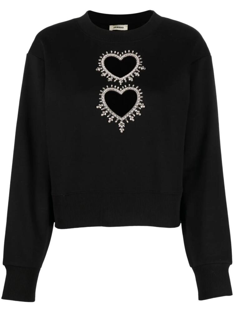 SANDRO heart cut-out sweatshirt - Black Cover