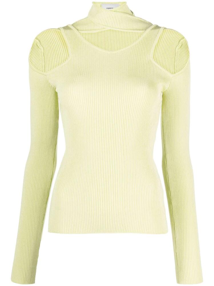 Coperni cut-out ribbed-knit jumper - Green Cover