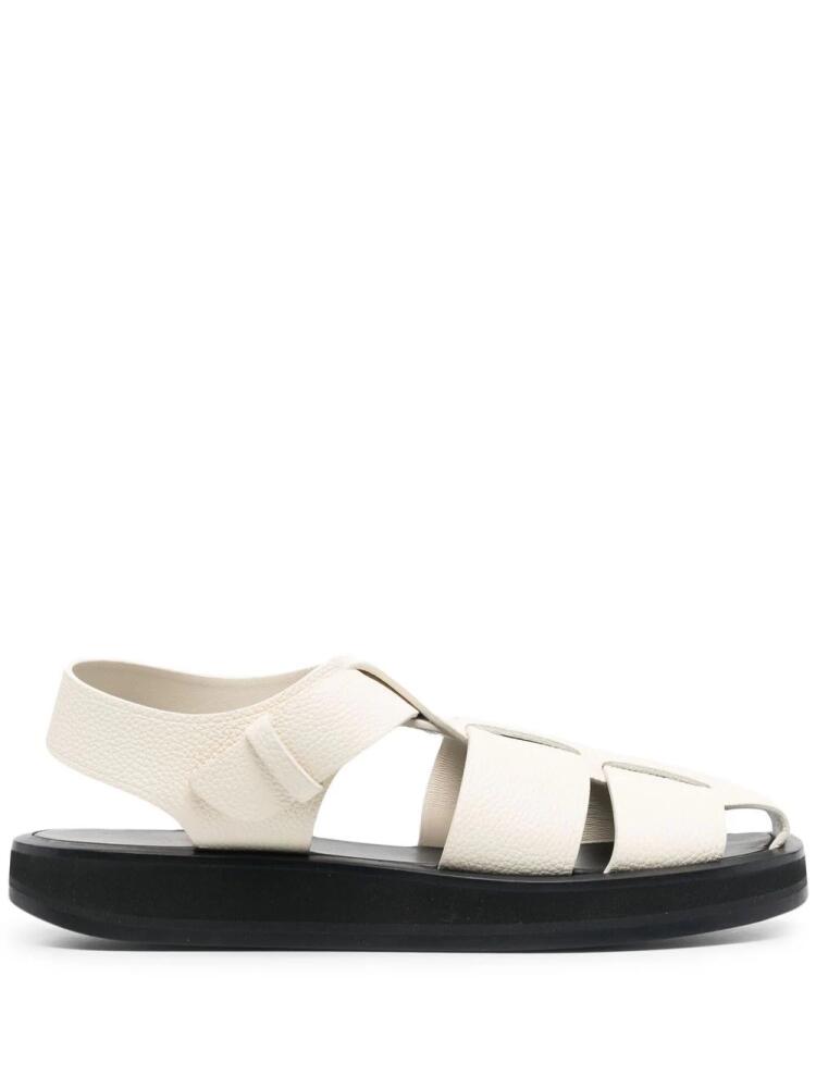 The Row lattice-strap flat sandals - White Cover