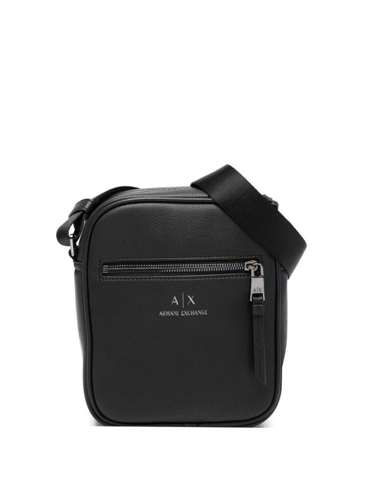 Armani Exchange logo-print messenger bag - Black Cover