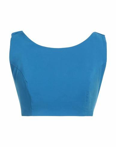 Berna Woman Top Azure Cotton, Polyester Cover