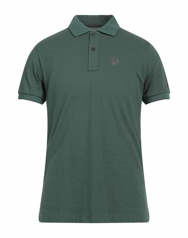 People Of Shibuya Man Polo shirt Dark green Cotton, Elastane Cover