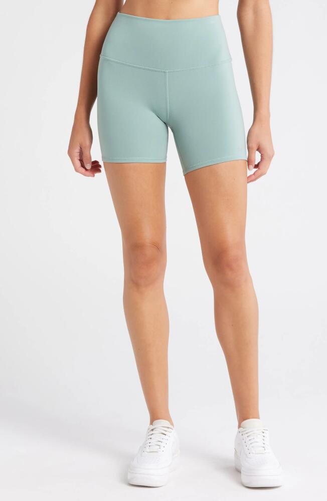 Alo Airbrush High Waist Bike Shorts in Botanical Green Cover