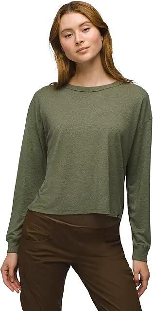 Prana Cozy Up LS Crew (Rye Green) Women's Sweatshirt Cover