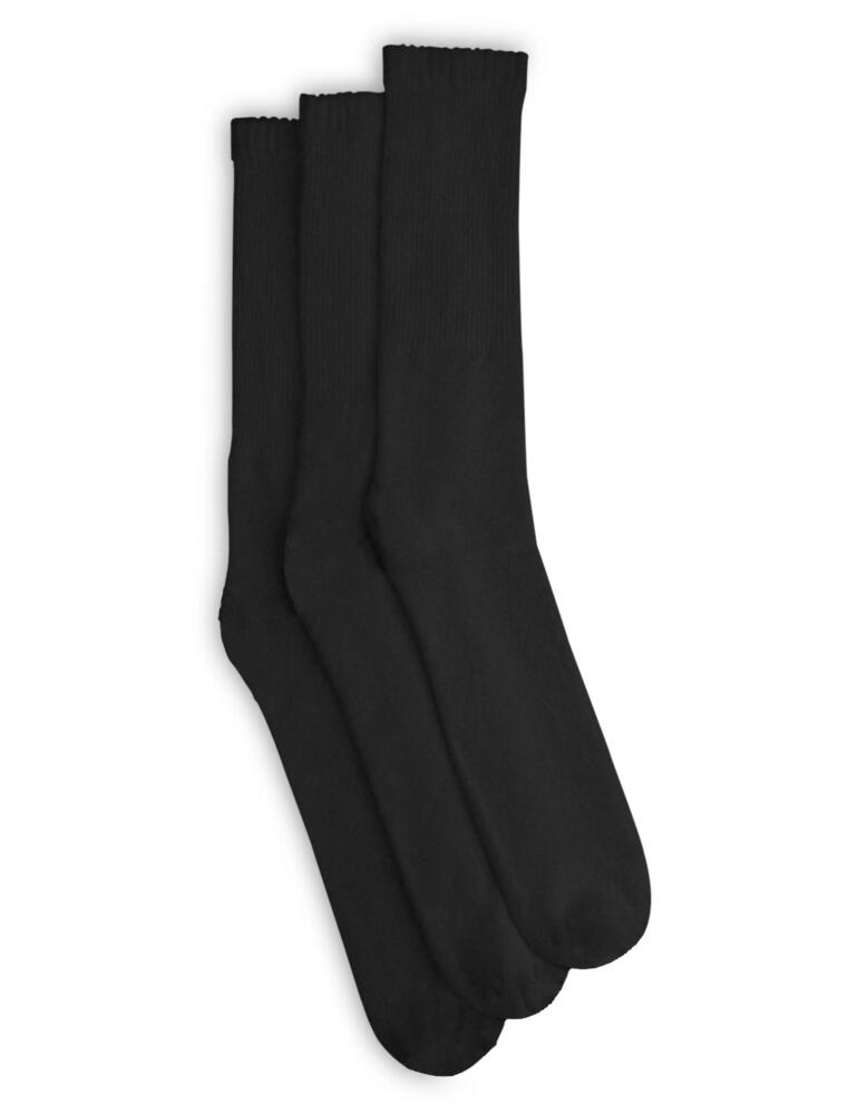 Harbor Bay by DXL 3-pk Continuous Comfort Crew Socks in Black Cover