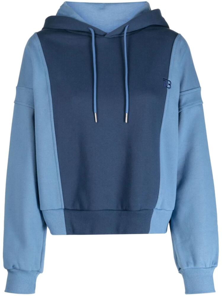 STUDIO TOMBOY logo-embroidered two-tone hoodie - Blue Cover