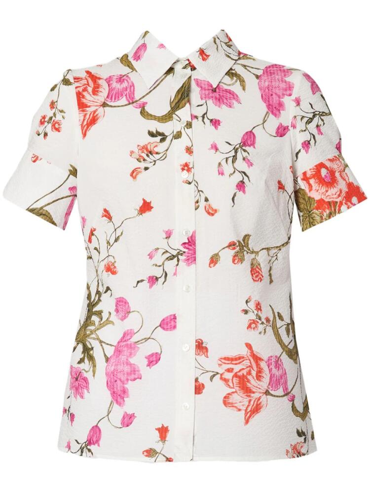 ERDEM floral-print seersucker shirt - White Cover