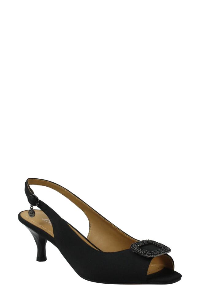 J. Reneé J. Renée Madeleina Slingback Sandal in Black Satin Cover