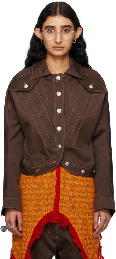 Kiko Kostadinov Brown Apollinaire Jacket Cover