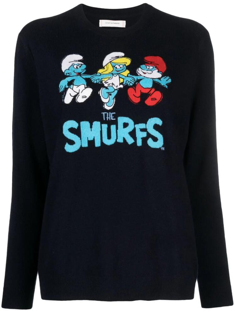 Chinti & Parker Group Smurf crew-neck jumper - Blue Cover