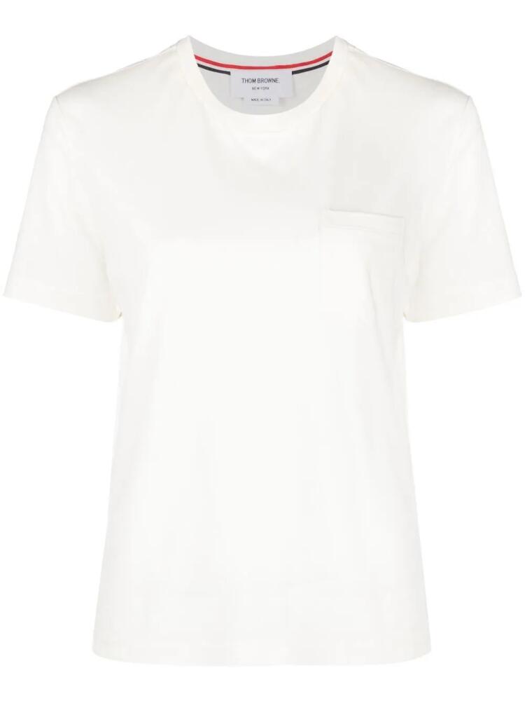 Thom Browne chest patch-pocket T-shirt - White Cover