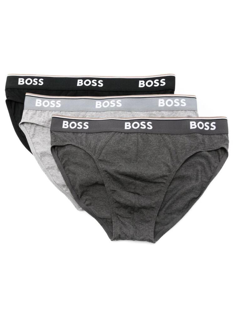 BOSS stripe-trim briefs (pack of 3) - Grey Cover