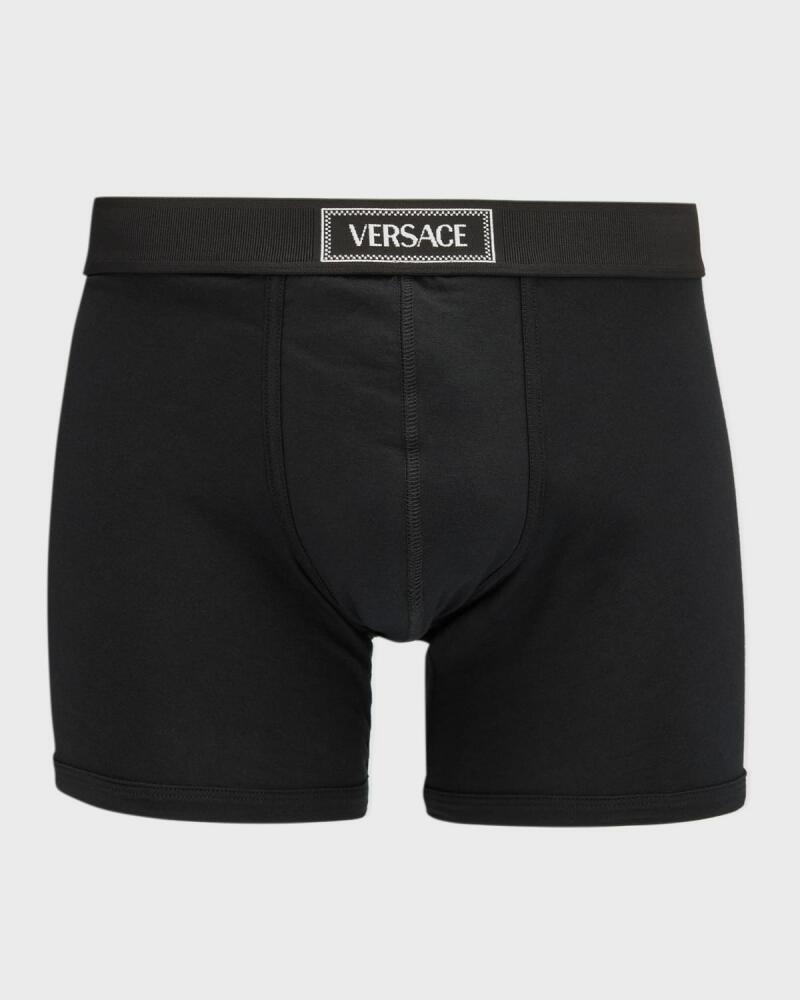 Versace Men's Cotton Jersey Logo Boxer Briefs Cover