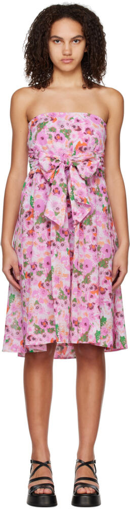 GANNI SSENSE Exclusive Pink Floral Cover Up Cover