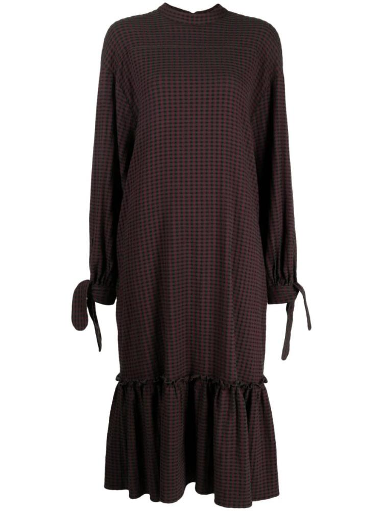 YMC Rushmore check-print midi dress - Purple Cover