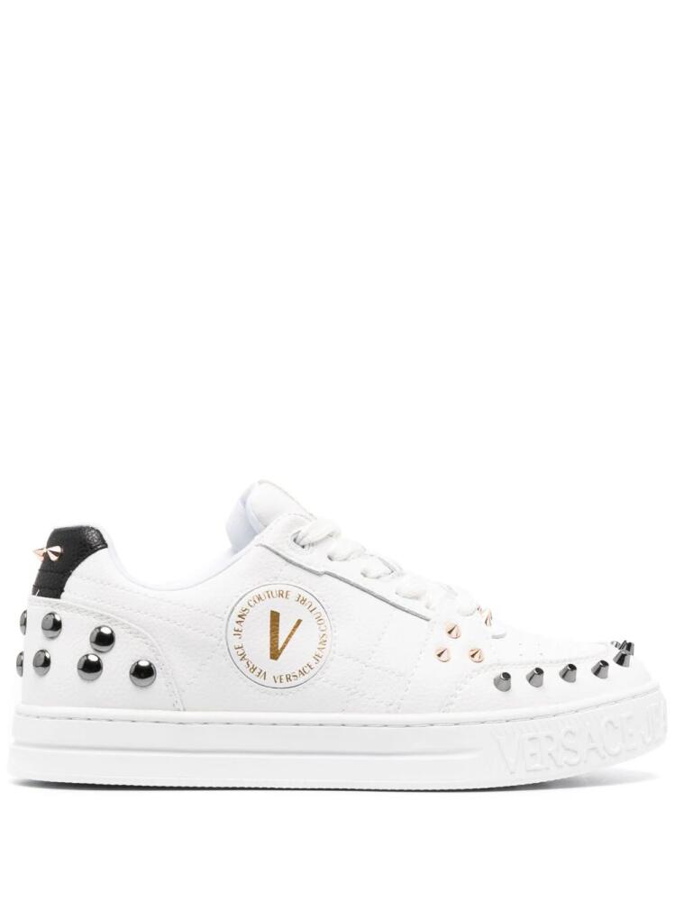 Versace Jeans Couture spiked stud-design leather sneakers - White Cover