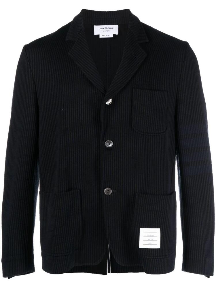 Thom Browne 4-Bar seersucker blazer - Blue Cover