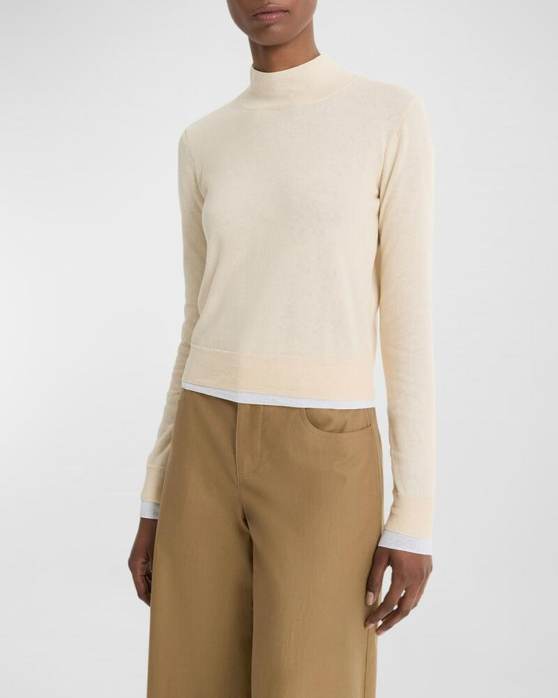 Vince Double-Layer Turtleneck T-Shirt Cover