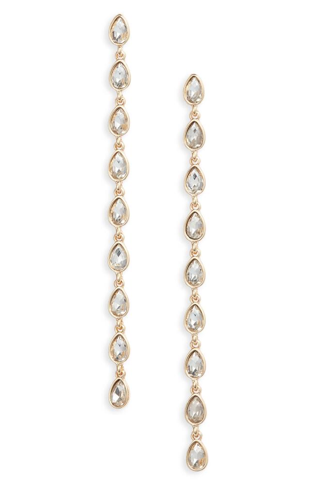 Nordstrom Teardrop Linear Drop Earrings in Clear- Gold Cover