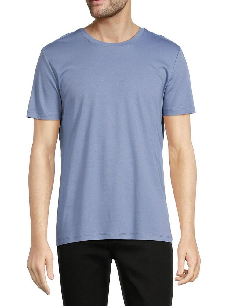 Saks Fifth Avenue Men's Ultraluxe Regular Fit Crewneck Tee - Country Blue Cover