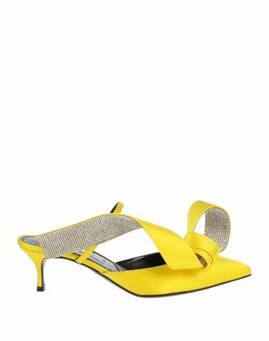 Area X Sergio Rossi Woman Mules & Clogs Yellow Textile fibers Cover