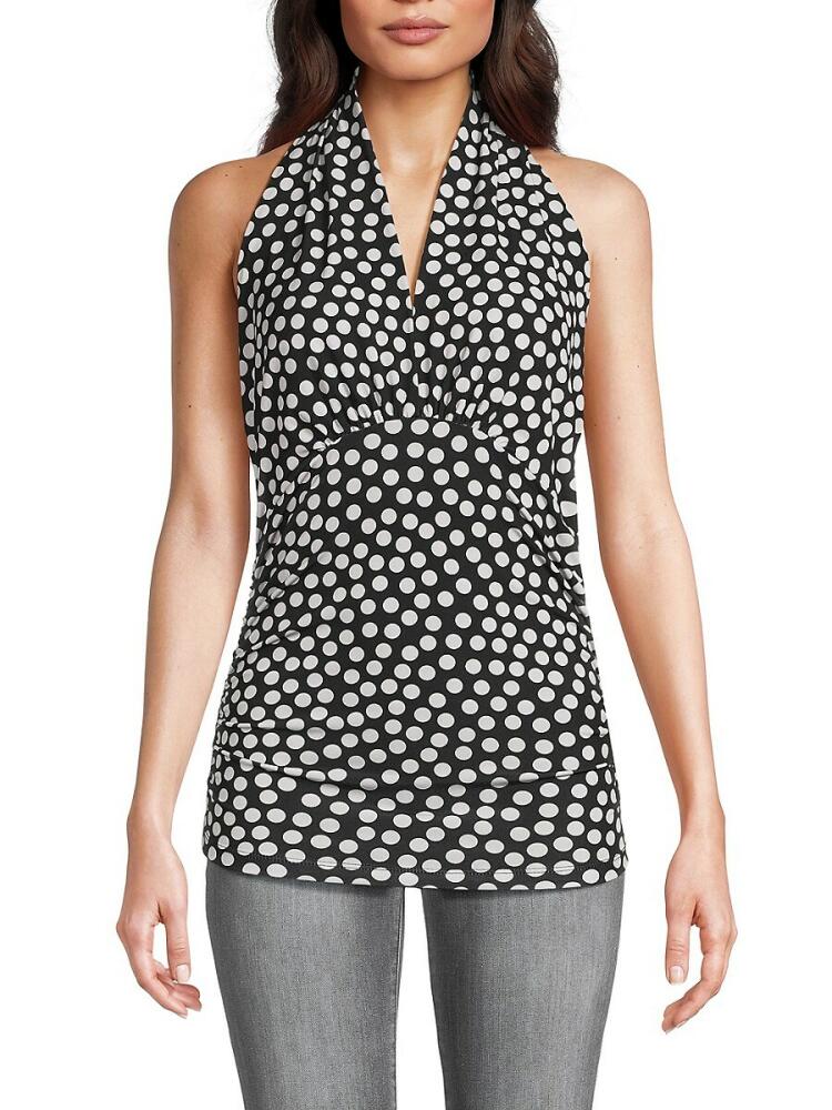 Renee C. Women's Polka Dot Halter Top - Black Blush Cover