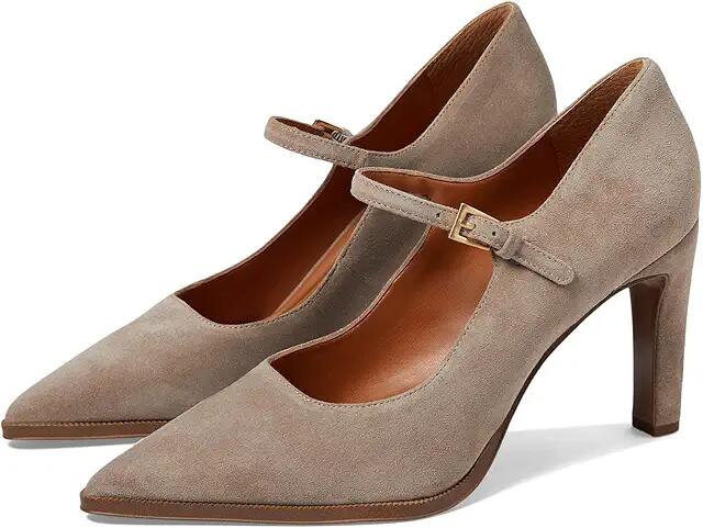 Franco Sarto Athena Pointed Toe Mary Jane Pumps (Chinchilla Grey Suede) High Heels Cover