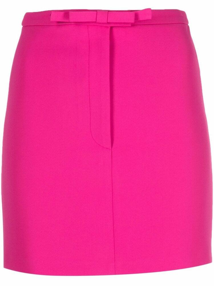 Blanca Vita front bow-detail mini skirt - Pink Cover