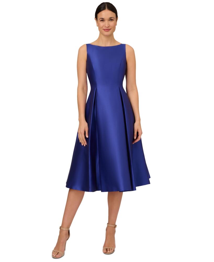 Adrianna Papell Boat-Neck A-Line Dress - Neptune Cover