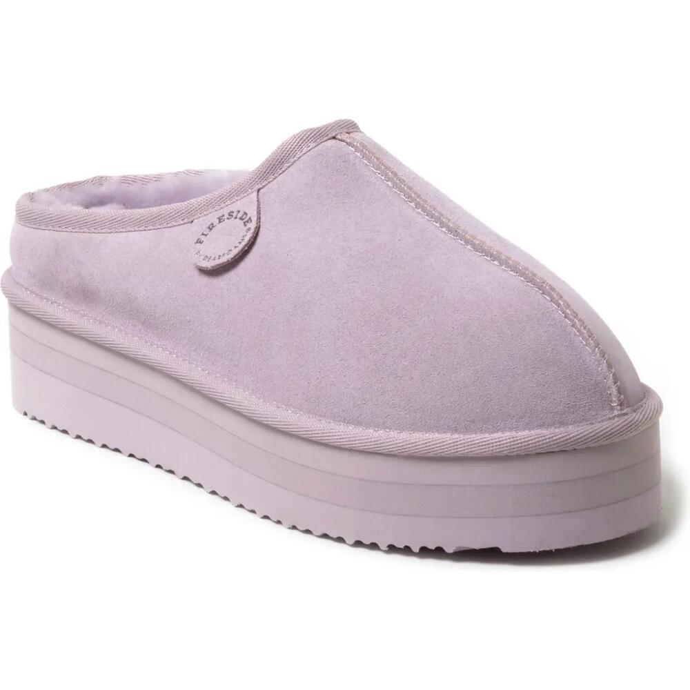 DEARFOAMS Fireside Queenstown Genuine Shearling Platform Clog Slipper in Lilac Cover