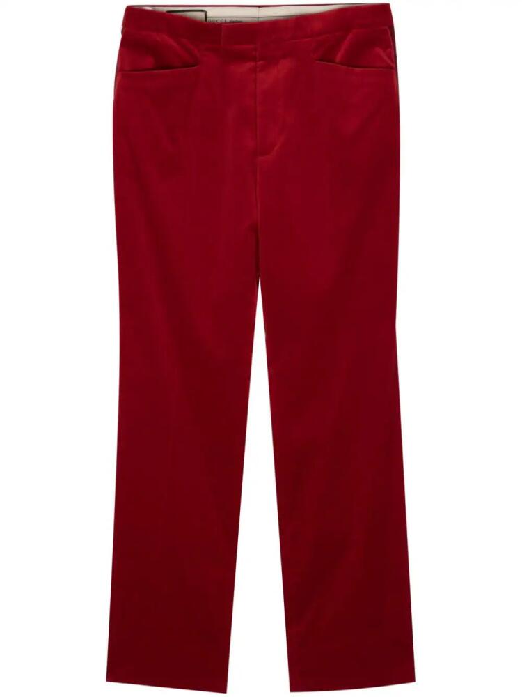 Gucci velvet straight trousers - Red Cover