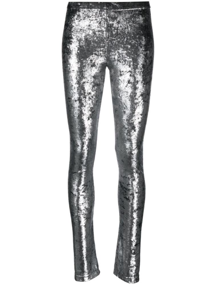 Junya Watanabe metallic-effect high-waist leggings - Silver Cover