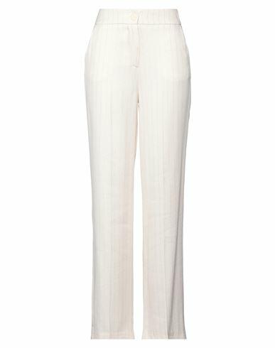 Soallure Woman Pants Ivory Viscose, Linen, Metallic fiber Cover