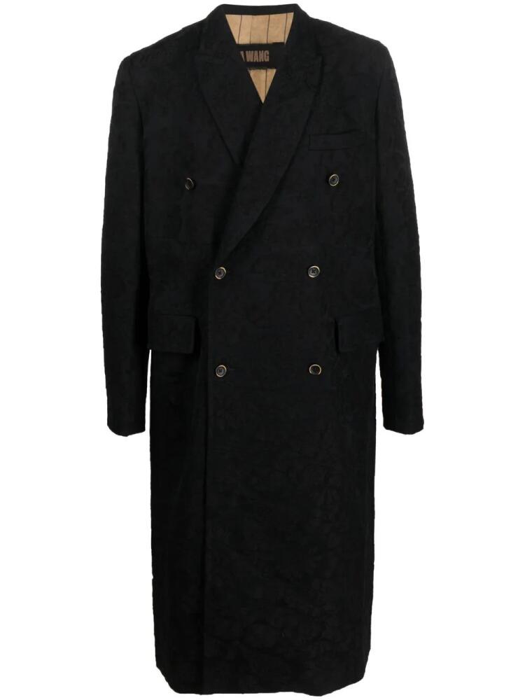 Uma Wang velvet effect double breasted coat - Black Cover