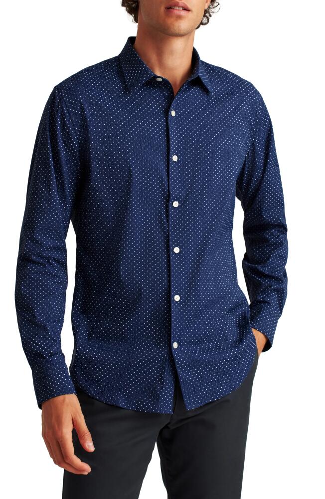 Bonobos Tech Dot Print Performance Button-Up Shirt in Turtle Bay Dot - Deep Blue Cover