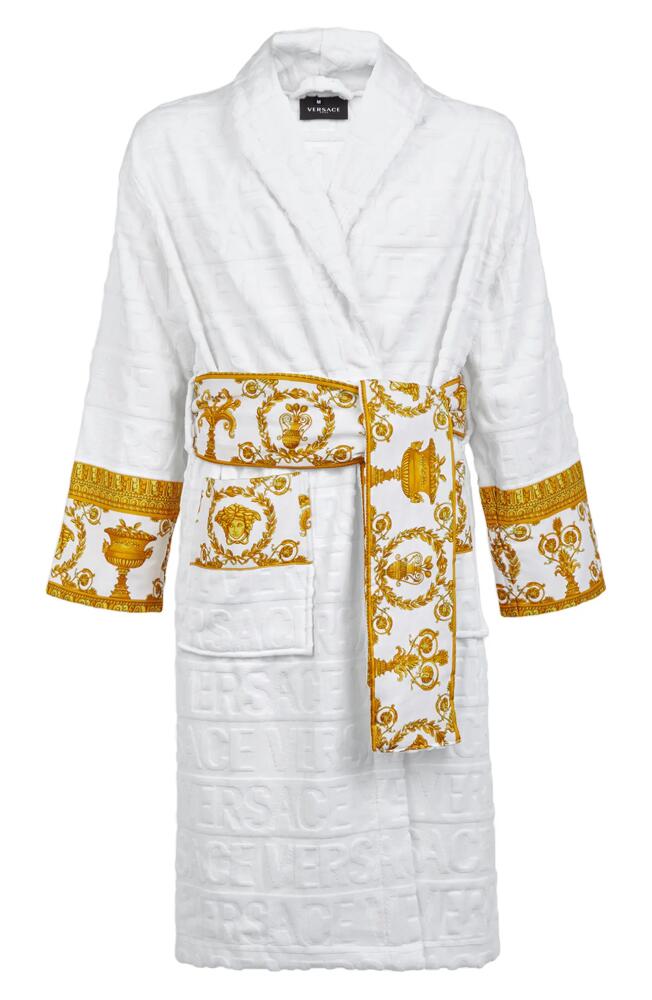 Versace Barocco Terry Robe in White Cover