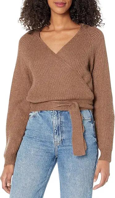 Splendid Adele Wrap Sweater (Walnut Heather) Women's Clothing Cover