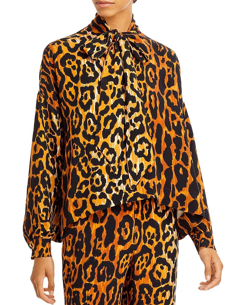 Libertine Leopardo Silk Tie Blouse Cover