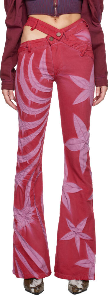 Masha Popova Red & Purple Flower Jeans Cover