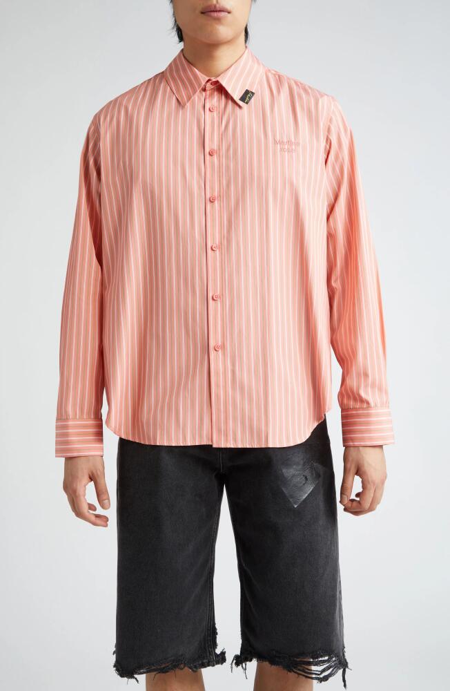 Martine Rose CLASSIC SHIRT in Pink/Green Stripe Cover