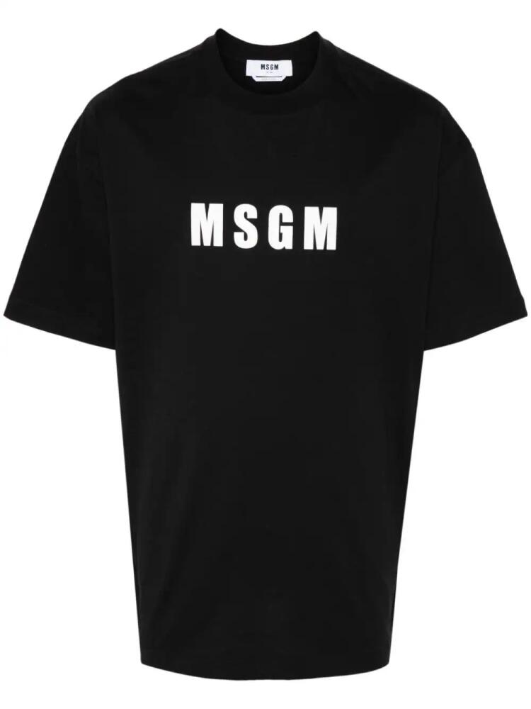 MSGM logo-print cotton T-shirt - Black Cover