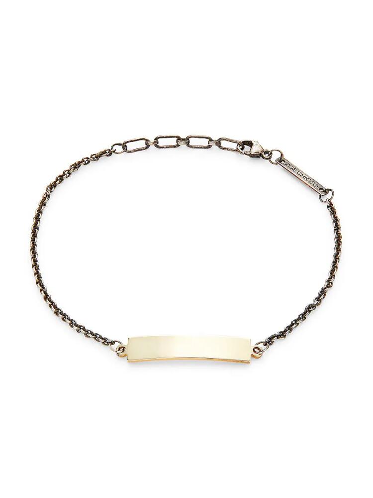 Zoë Chicco Women's Identity 14K Yellow Gold & Oxidized Sterling Silver ID Chain Bracelet Cover