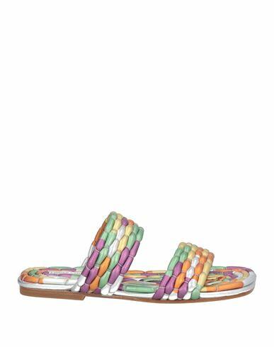 Dries Van Noten Woman Sandals Silver Leather Cover