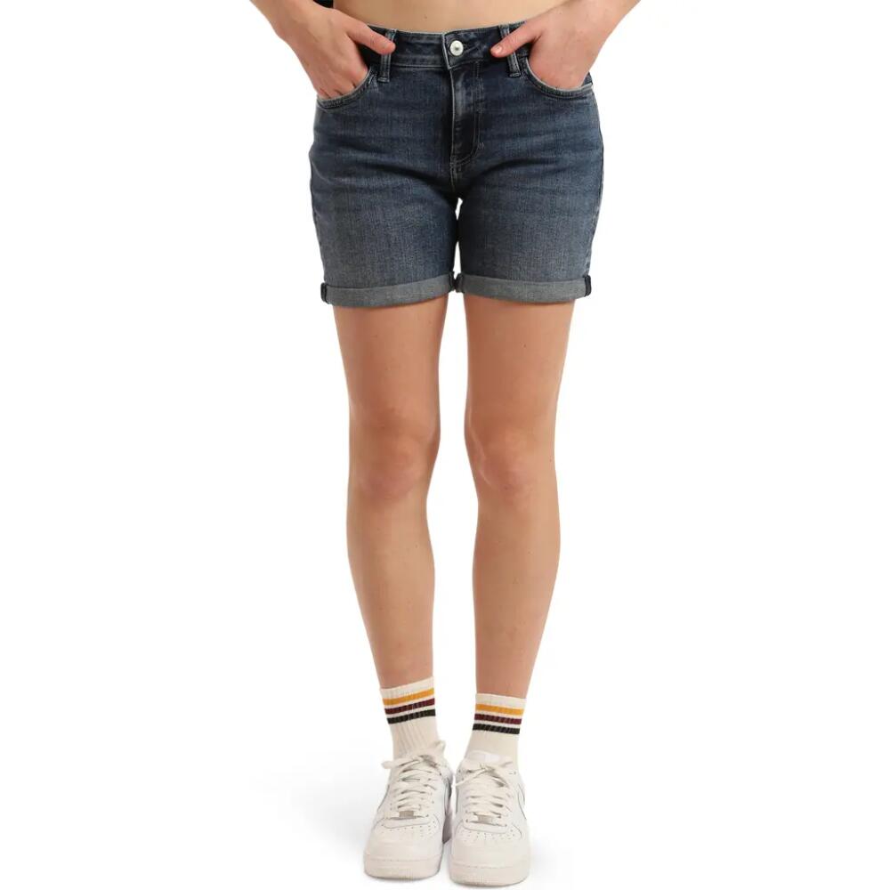 Brooklyn Industries Crown Mid Rise Boyfriend Shorts in Dark Brushed Denim Cover