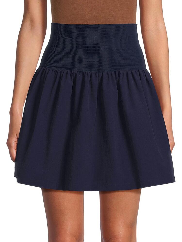 Kenzo Women's Solid A-line Mini Skirt - Midnight Blue Cover